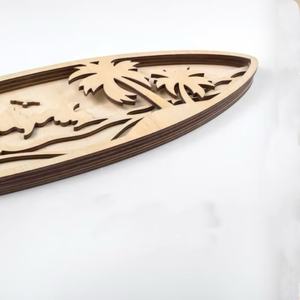 Panneau mural de <span class=keywords><strong>surf</strong></span> personnalisé multicouche 3D été planche de <span class=keywords><strong>surf</strong></span> en bois découpé au laser décoration personnalisée sur le thème tropical - Product Image 2
