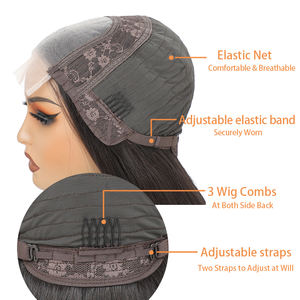 <span class=keywords><strong>Parrucca</strong></span> Sintetica Lunga 36 Pollici, Liscia, Marrone, Bionda, Castagna, Nera, con Frontale 4x4, Parte Libera, Trasparente, con Attaccatura Naturale - Product Image 5