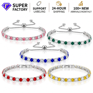 Pulsera con Dijes Geométricos de Circonita de Colores Mezclados <span class=keywords><strong>para</strong></span> <span class=keywords><strong>Mujer</strong></span>, Joyería de Regalo - Product Image 3