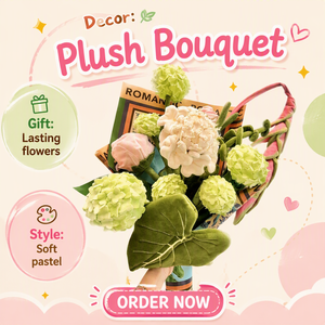 Juguetes de Peluche de Flores Realistas, Regalos Suaves para las Fiestas, Muñecos de Peluche, Peluches de Flores de Dibujos Animados, Decoración para el Hogar y Escritorio - Product Image 1