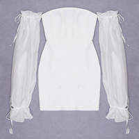 Robe moulante blanche sexy à épaules dénudées MANNI – Vêtements décontractés chic pour femme