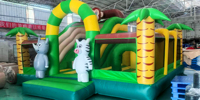 Château gonflable Huatong sur le thème de la forêt avec toboggan pour enfants