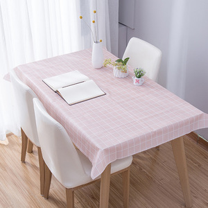Checkered Printed Nordic Style <b>Tablecloth</b> <b>Rectangle</b> PEVA Waterproof Home Use - Product Image 3