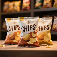 Sachet d'Emballage Alimentaire Personnalisé Imprimé Scellable pour Snacks, Popcorn, Aliments Soufflés et Chips, avec Ouverture Facile