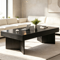 Table de café moderne rectangulaire noire de 47 pouces en bois, autoportante, pour café, salon et maison - Vente en gros