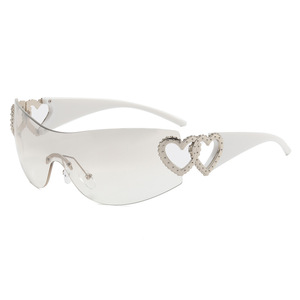 Lunettes de soleil de mode Y2K en forme de cœur, design intégré, résistantes aux UV, pour l'extérieur - Product Image 6