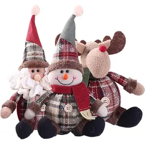 Vrolijke Kerstboom Ornamenten Cartoon Kerst Pop Kinderen Sneeuwvlok Plaid Kerstman Elanden Pop Voor Thuis Nieuwe Jaar Geschenken