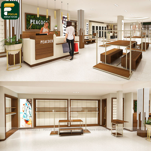 Stylish Clothing Store Garment Rack Display Cabinet <b>Wall</b> Shelving Cashier Counter <b>Mirror</b> Boutique Fixture - Product Image 2