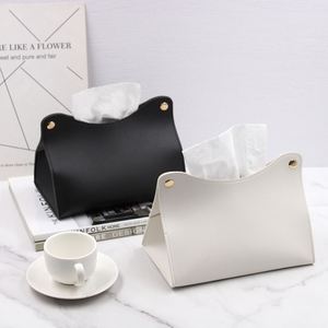 PU Leather Tissue Cover Rectangle Issue Holder Modern Tissue Box for Vanity Countertop <b>Night</b> <b>Stands</b> - Product Image 4
