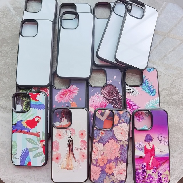 Sublimation Phone Case 2d Rubber TPU for iPhone 13 12 12 Pro 12 Mini Max With Blank Aluminium Plate