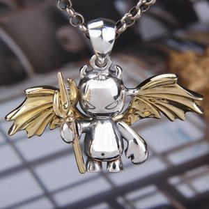 Colgante de alas de Ángel de Plata de Ley 925, joyería de Cupido chapada en oro para fiestas para trajes de caballero y Guerrero espartano - Product Image 5