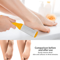 Premium Naturel Jaune Double Face Pied Râpe Pédicure Pied Lime En Gros Callus Remover Pied Lime À Ongles