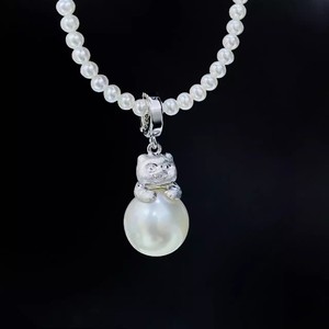 31347 Accesorios de Perlas DIY, Hebilla de Plata S925 para Colgante con Cuentas Redondas de 10-13 mm, Soporte Vacío para Colgante de Gatito - Product Image 1