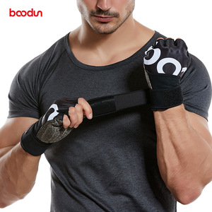 Breathable Gym Gloves with <b>Long</b> Wrist Strap Anti <b>Slip</b> Half Finger Weightlifting Gloves - Product Image 4