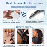 Extensions de cheveux synthétiques à tresser au crochet, bouclées en vagues océaniques, pré-bouclées, pour femmes, noir naturel, douces, torsadées