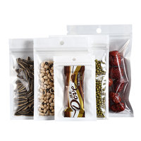 Voorraad gelamineerde ritssluitende platte zakken met driezijdige verzegeling, ziplock zakje, aangepaste logo, voedselverpakking, mini verpakkingszak