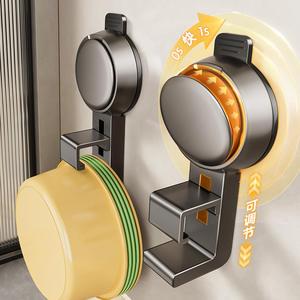 Crochet à ventouse mural sans perçage, rond poli, pour salle de bain, cuisine, toilettes, douche, chambre, balcon, support de rangement Y515 - Product Image 2