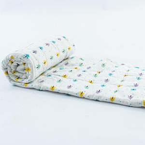 Kuang <b>Weighted</b> <b>Blanket</b> Small Tree Print Quilted Pure Cotton Pastoral Style Spring Autumn Four Seasons - Product Image 4