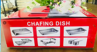 Edelstahl Hotel- und Restaurant-Buffet-Speisenwärmer 220V Brennstoffbeheiztes Bain-Marie Holzpfanne Günstiger Chafing Dish zur Aufbewahrung