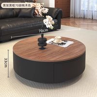 Table basse ronde en bois massif de style chinois, table à thé de luxe légère pour petit appartement