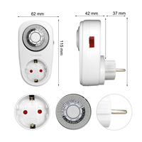 Minuteur programmable 24h/24, 16A, mini interrupteur mécanique pour prise électrique