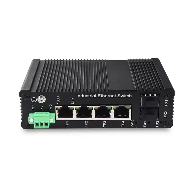 Full Gigabit Industrial PoE Switch 4 Ports 1000M with 2G SFP Uplink Din Rail Unmanaged 1 Year Warranty