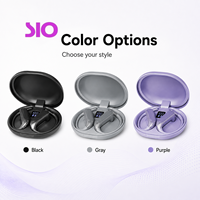Écouteurs sans fil intra-auriculaires TWS 10m V6.0 avec contrôle tactile, étui de charge Type-C, 5h de musique, 4h d'appels, Noir, Gris, Violet