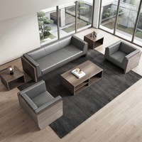 Ensemble de canapés de bureau exécutif moderne en bois avec mousse élastique haute densité personnalisable pour usage commercial