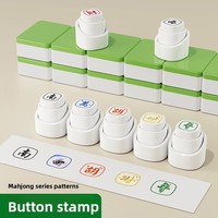 Mini tampon en plastique à touche unique, style Mahjong, à pression, pour journalisation et DIY, pour motifs à dessiner soi-même et motifs gagnants