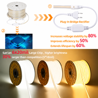 Bande Lumineuse LED COB Sans Point 110V Sans Driver IP65 Étanche Rouleau de 100m PVC 220V Personnalisable Bandes LED