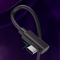 Câble de données USB-C à angle droit E-Mark de 5 mètres avec gaine en PVC, 5 Gbit/s, charge rapide 3A pour ordinateur et appareil photo