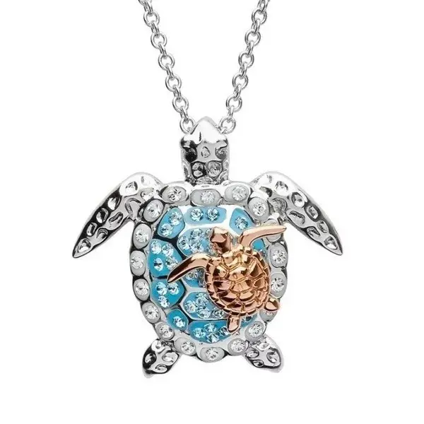 Gezondheid En Levensduur Moeder En Baby Zeeschildpad Hanger Ketting Zilveren Sieraden Geschenken Voor Vrouwen Meisjes Moeder Vrouw