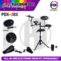 PD Foldable Electronic Drum Instrument Portable Training Kit with Realistic Tone for New Drummers