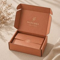 Boîtes d'expédition plates en carton ondulé vert écologique recyclable avec logo personnalisé, impression UV quadricolore, cadeaux de Noël