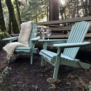 Mobiliário exterior moderno plástico reciclado ambiental madeira dobrável cadeiras de jardim adirondack