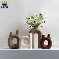 Vase en céramique personnalisé, style Art déco moderne, esthétique nordique, décoration de chambre, vase pour arrangement floral