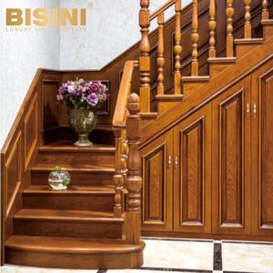 Di <span class=keywords><strong>lunga</strong></span> durata in stile inglese di noce nera in legno di Rose legno di quercia ringhiera in legno intagliato Villa a forma di L battistrada <span class=keywords><strong>scala</strong></span> curva - Product Image 6