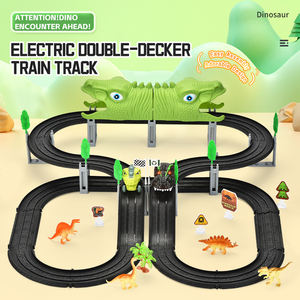Nouveau produit enfants bricolage assemblage <span class=keywords><strong>Train</strong></span> piste jouet ensemble 59 pièces dinosaure assemblage <span class=keywords><strong>Rail</strong></span> voiture électrique <span class=keywords><strong>Train</strong></span> piste jouets - Product Image 2