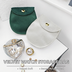 Sac de rangement portable carré en velours pour montres, style minimaliste, pour hommes et femmes, idéal pour collection de bijoux et montres, boîte à montres, vente en gros - Product Image 2