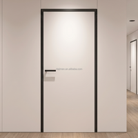 Porte intérieure en bois avec finition mélamine HPL, cadre en aluminium sur mesure, pour hôtel, villa, appartement, projet