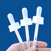 Bouchon de pipette en plastique calibré avec compte-gouttes marqué pour couvercles et fermetures de bouteilles d'huile essentielle de pipette graduée en verre