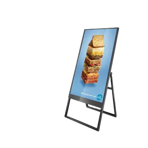 43英寸室内站立数字广告牌广告便携式数字媒体海报led灯面板海报显示屏