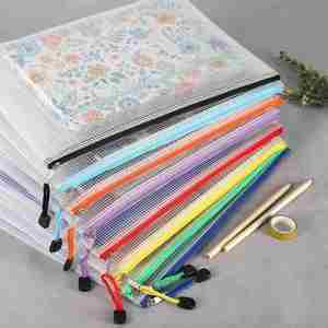 <b>A4</b> Waterproof Clear <b>File</b> Bag Mesh Canvas Document Organizer Thickened Receipt Storage Stationery Pouch Christmas <b>File</b> Bag - Product Image 5