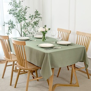 Custom Rectangle <strong>Tablecloth</strong> Water Resistant Wrinkle Free Linen Textured Table Cloth Table Cover For Party Camping - Product Image 3