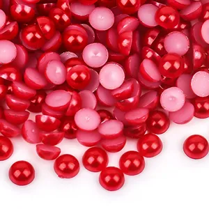 VC Bulk Wholesale 2-10mm Pearls Ivory White AB Multi Colors Half Round Flat Back <strong>Bead</strong> ABS Glitters DIY Nail Art - Product Image 4