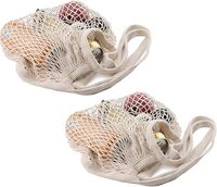 Sac fourre-tout en coton recyclé, personnalisé avec logo, minimaliste, pour fruits et légumes, tricoté, long, réutilisable, en maille, pour le marché