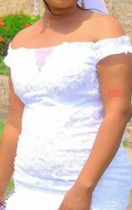 S8251F afrika yeni kapalı omuz Mermaid dantel aplikler inciler boncuk artı boyutu tül önlük süpürme tren gelinlikler düğün <span class=keywords><strong>Dr</strong></span> - Product Image 2