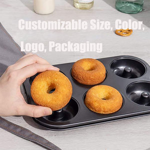 Miễn phí của PFOA/PFOS/BPA thép carbon cao cấp siêu không dính lớp phủ khoáng sản 6-khoang Donut & bagel Baking Pan máy rửa chén an toàn - Product Image 3