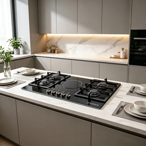 Estufa de Gas Licuado Integrada Multifunción de 5 Quemadores con Vidrio Templado, para Uso Doméstico, Ahorro de Energía - Product Image 5