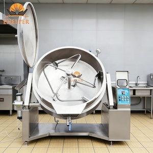 Chaudière à vapeur à double enveloppe de 50 à 600 litres, inclinable, avec agitation, pour la production alimentaire commerciale - Product Image 1